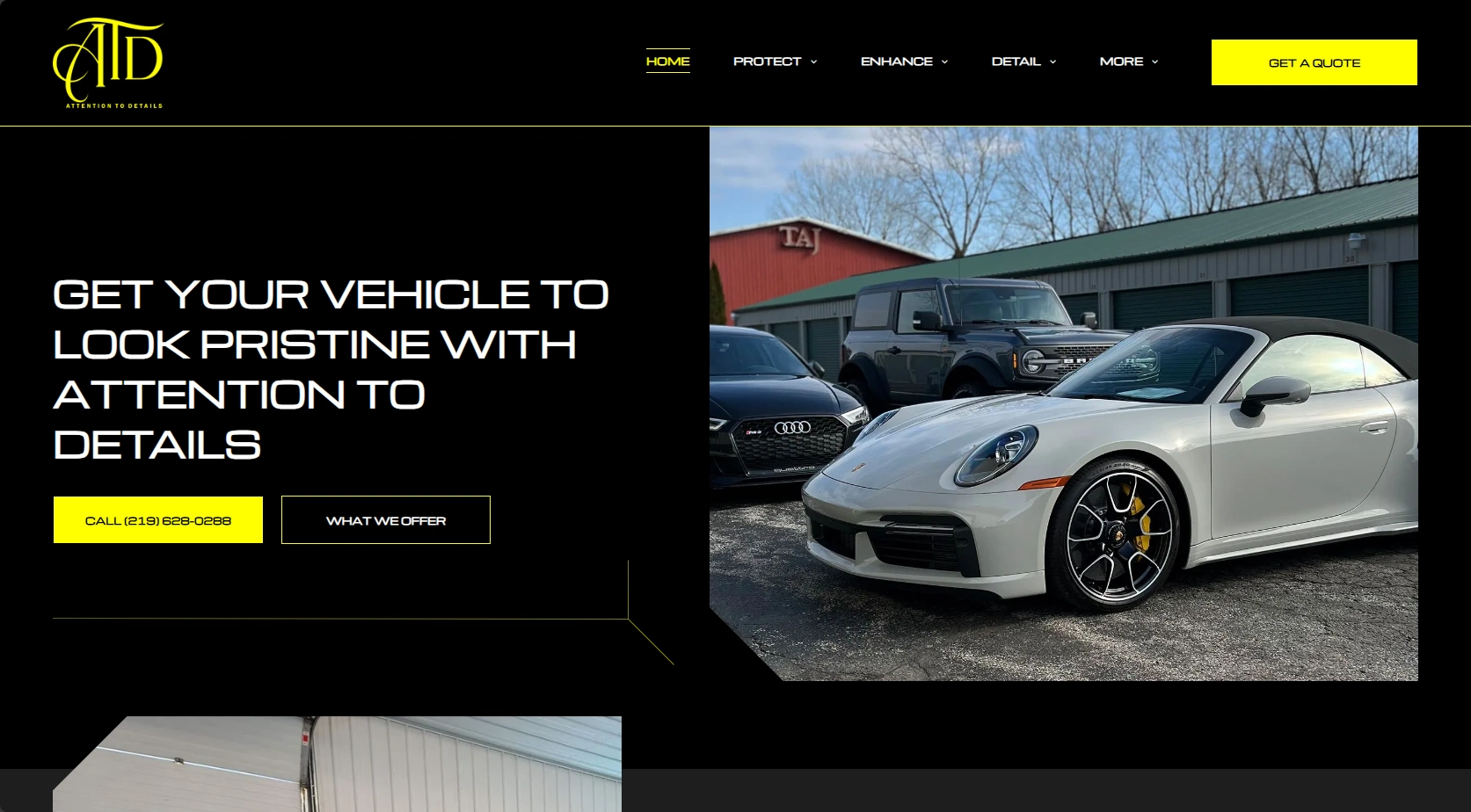 Attention To Details automotive detailing website designed by Fawkes Digital Marketing